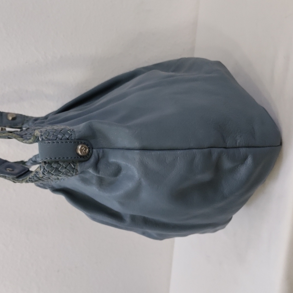 💥FINAL PRICE💥 Allison Scott Blue-Gray Pleated Leather Shoulder Bag - Picture 4 of 16